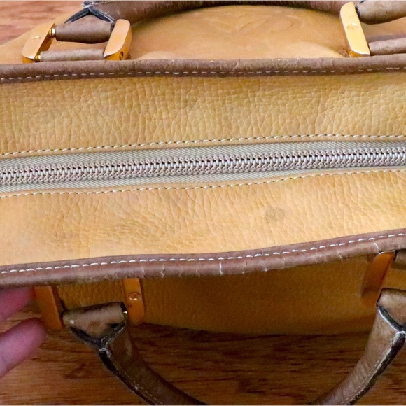 LOEWE Amazona 35 Anagram Embossed Leather Brown  Handbag Authentic Vintage - Picture 6 of 14